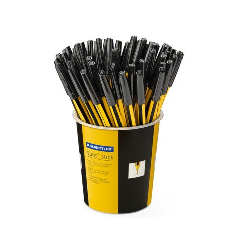 Penna a sfera Staedtler Noris Stick punta M 1 mm nero – in barattolo da 50 pezzi – 434 09 KP5