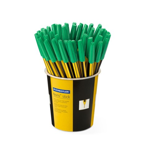 Penna a sfera Staedtler Noris Stick punta M 1 mm verde – in barattolo da 50 pezzi – 434 05 KP5