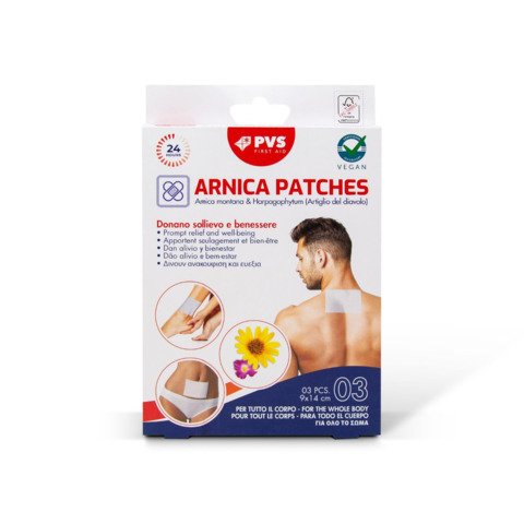 Cerotti funzionali all’arnica PVS Megaplast Arnica Patches – conf. 3 pz – 9×14 cm – MEG007
