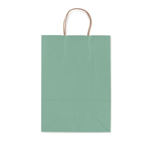 Borsa shopper Rex-Sadoch Allegra tinta unita Fashion su kraft bianco – verde salvia – 22x10x27 cm – conf. 25 pz