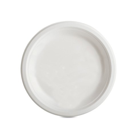 Piatto dessert rotondo in canna da zucchero Oasis Green bianco conf. 50 pz Ø 18 cm – OAS-180CA