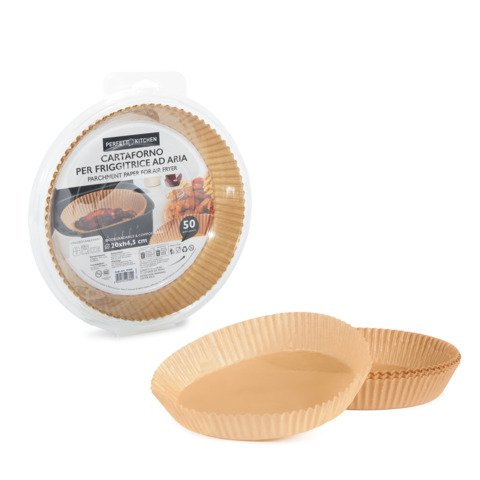 Carta forno per friggitrice ad aria Perfetto Kitchen Ø20xH.4,5 cm – conf. 50 pezzi – 29380