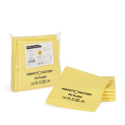 Panno in microfibra PU Perfetto Flash 34×36 cm – colore giallo – conf. 5 pezzi 26592