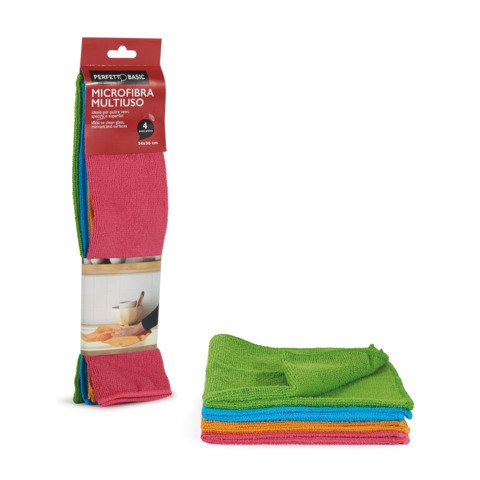 Panno in microfibra Perfetto Basic 36×34 cm – colori assortiti – conf. 4 pezzi 19511