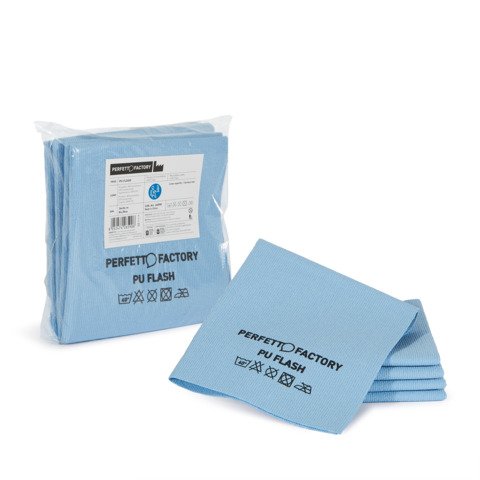 Panno in microfibra PU Perfetto Flash 34×36 cm – colore blu – conf. 5 pezzi 26590