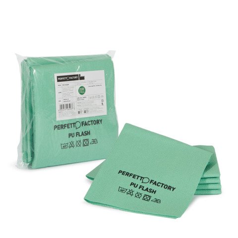 Panno in microfibra PU Perfetto Flash 34×36 cm – colore verde – conf. 5 pezzi 26593