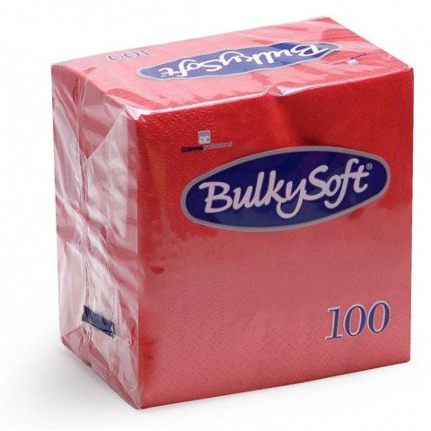 Tovaglioli Bulkysoft Rainbow pura cellulosa 24×24 cm 2 veli conf. 20×100 pz rosso – 32367