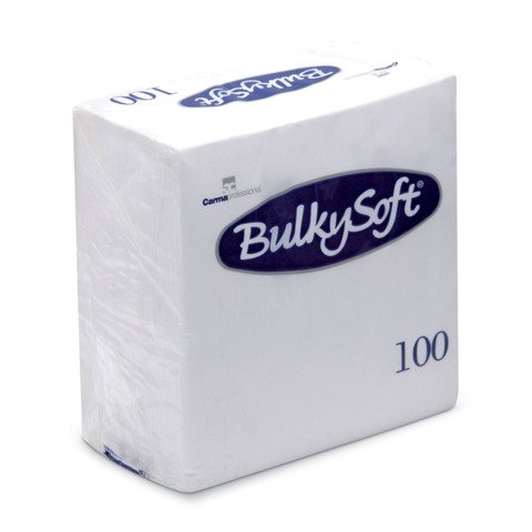 Tovaglioli pura cellulosa Bulkysoft 24×24 cm 2 veli conf. 20 x 100 pz bianco 32196