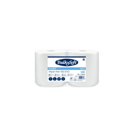 Bobine multiuso Bulkysoft Classic Wiper Roll 160 Evo bianco in cellulosa 800 strappi rotolo conf. 2 pz 2 veli – 55977