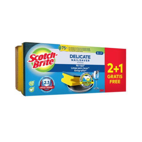 Spugna salva unghie Scotch-Brite® Antigraffio Delicate Nailsaver – conf. 2+1 OMAGGIO 46x90x201 mm – 7100350160