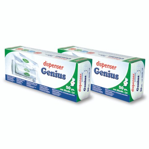 Dispenser di sacchi frigo Genius con clips adesive Peter Pan Plast conf. 50 pz 30×40 cm – GENF30