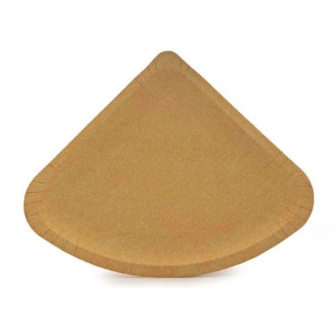 Piatti in cartoncino kraft Ristocart linea Bistrot conf. 50 pz trancio pizza 1/4 – 26×26 cm – H2626050