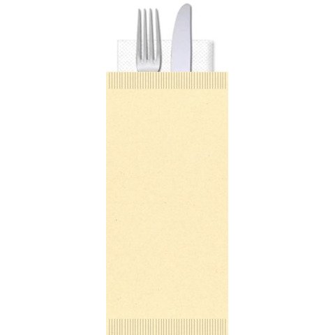 Buste portaposate Ristocart in carta paglia con tovagliolo 2 veli 25×10,5 cm conf. 100 pz crema – WRBUP2058