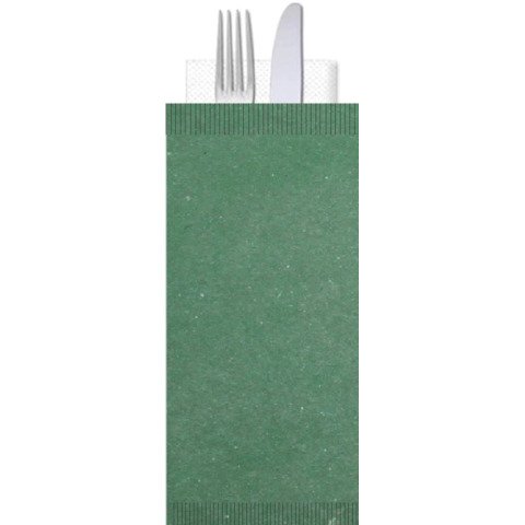 Buste portaposate Ristocart in carta paglia con tovagliolo 2 veli 25×10,5 cm conf. 100 pz verde – WRBUP2038