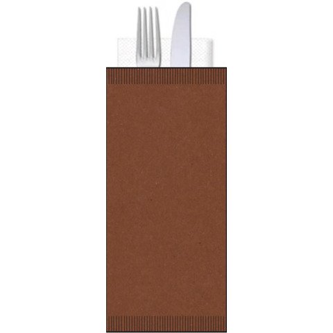 Buste portaposate Ristocart in carta paglia con tovagliolo 2 veli 25×10,5 cm conf. 100 pz cacao – WRBUP2064