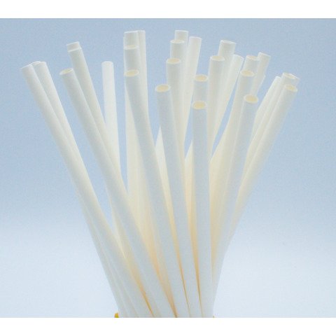 Cannucce in carta biodegradabile bianche Le Nappage conf. 125 pz 6×200 mm 61169