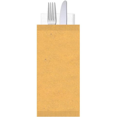 Buste portaposate Ristocart in carta paglia con tovagliolo 2 veli 25×10,5 cm conf. 100 pz neutra – WRBUP2072