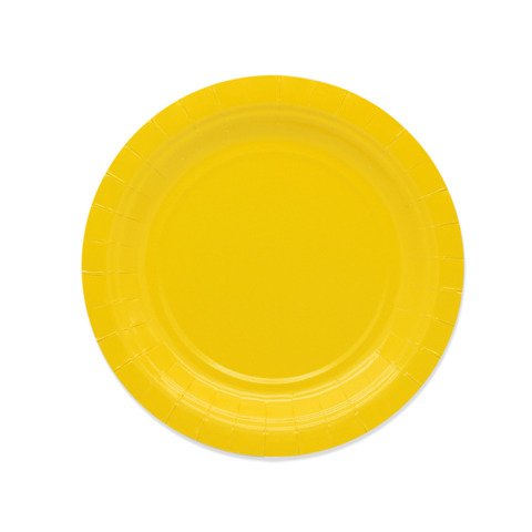 Piatti in carta di pura polpa di cellulosa Ecolor gialli conf. 25 pz 18 cm – 74094