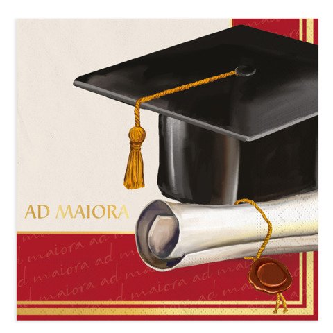 Tovaglioli a tema Laurea Ad Maiora Big Party conf. 16 pz 33×33 cm 76172