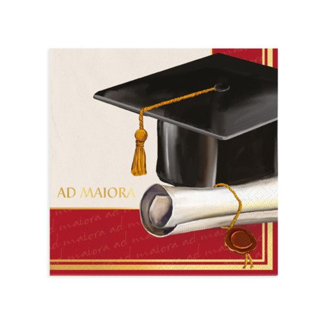 Tovaglioli a tema Laurea Ad Maiora Big Party conf. 16 pz 25×25 cm 76173
