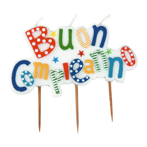 Candeline picks a tema Buon Compleanno 10×7 cm Big Party multicolor 73111