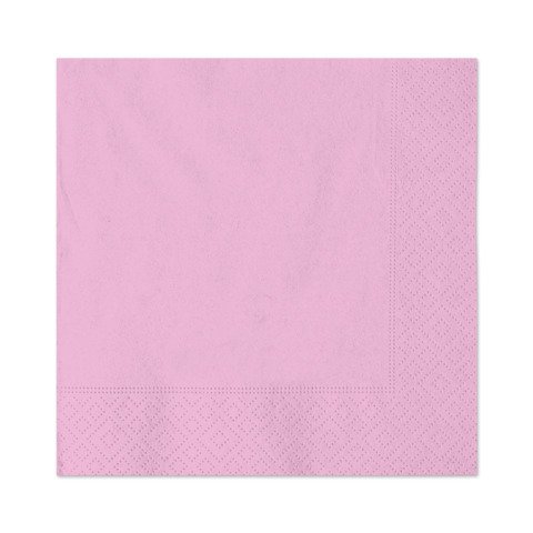 Tovaglioli in carta di pura cellulosa Ecolor 2 veli rosa conf. 40 pz 33×33 cm 74502