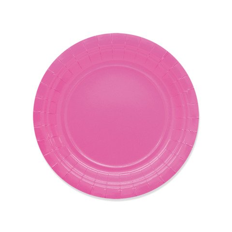Piatti in carta di pura polpa di cellulosa Ecolor fucsia D.18 cm conf. 25 pz – 74086