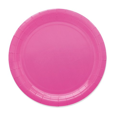 Piatti in carta di pura polpa di cellulosa Ecolor fucsia D.24 cm conf. 25 pz – 74085