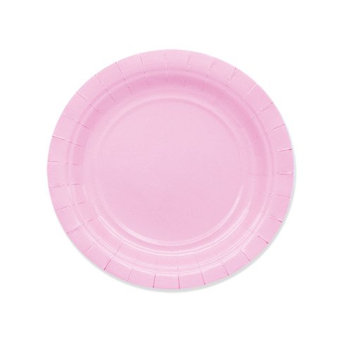 Piatti in carta di pura polpa di cellulosa Ecolor rosa conf. 25 pz 18 cm 74041