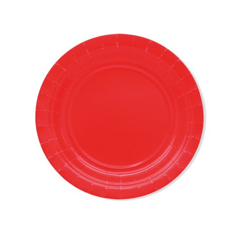 Piatti in carta di pura polpa di cellulosa Ecolor rossi conf. 25 pz 18 cm 74078