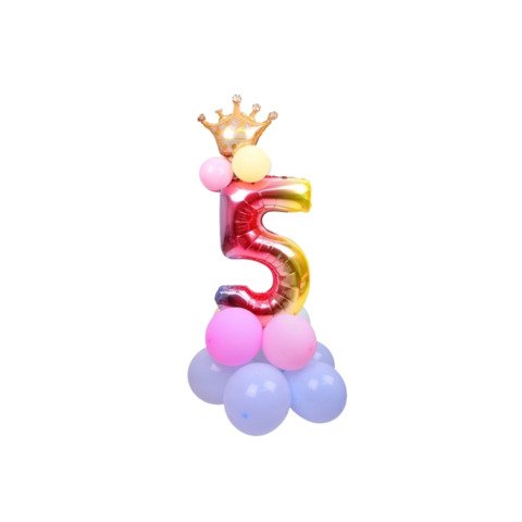 Set palloncini Party Go multicolor indicanti anni/eta’ H.80 cm conf. 15 pz n° 5 – FB0953