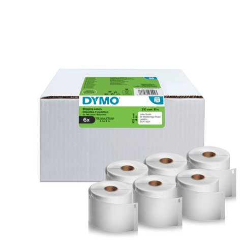 Rotoli 140 etichette permanenti DYMO® Label Writer per spedizione XL bianco 102 x 210 mm – VALUE PACK 6 rotoli