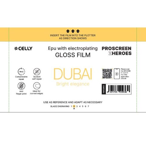 Pellicola protettiva per Smartphone Celly Dubai Glossy Electric Plate – conf. 10 pz – PROFILMPRO10