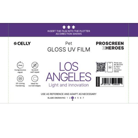 Pellicola protettiva per Smartphone Celly Los Angeles Glossy – conf. 20 pz – Pro UV – PROFILMPRO20UV