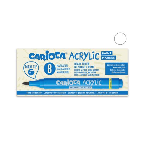 Marcatore acrilico Carioca punta Maxi bianco 45296/31