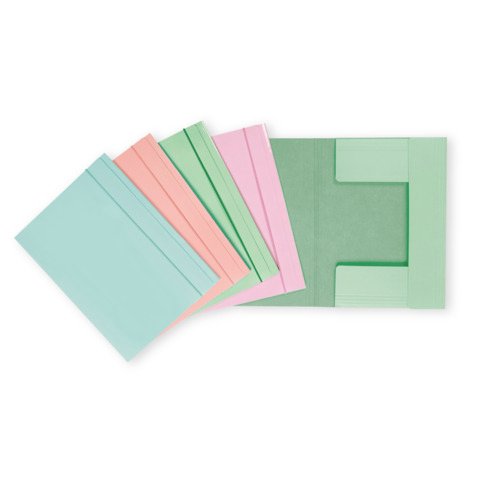 Cartella a 3 lembi con elastico Favorit 25×34,5 cm dorso 0-3 cm – conf. 25 pezzi in colori assortiti pastello – 400196482