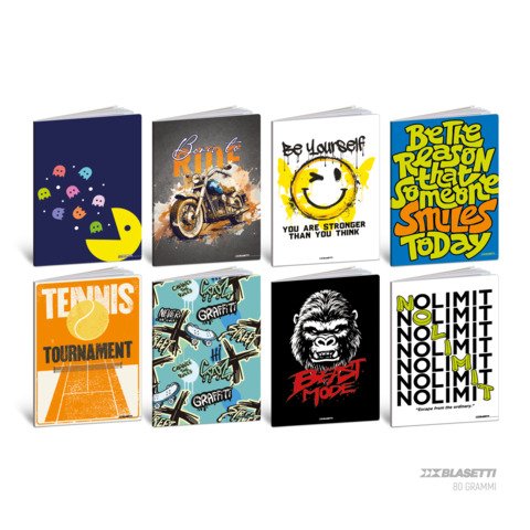 Maxi quaderno Blasetti Teen Boy A4 – 80 g/m² – 20+1 ff – 1R – conf. 10 pezzi – 9227
