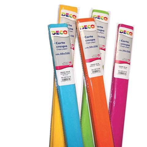 Carta crespa in rotolo Deco 40 g – 250 x 50 cm – conf. 6 rotoli colori freddi assortiti – 10712