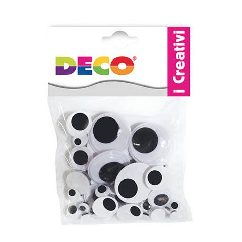 Occhi mobili adesivi Deco tondi – conf. 50 pezzi – formati assortiti 11495