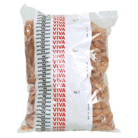 Fettucce Elastiche VIVA in busta in gomma naturale tabacco 50x5mm conf.1000 gr – G5X050B