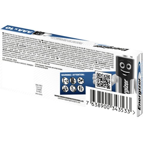 Batterie al litio Energizer Ultimate Lithium AAA – conf. 10 pz – E301535900