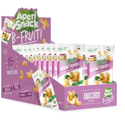 Anacardi tostati AperiSnack B-FRUIT monoporzione da 25 g – conf. 20 pz – 01-1774