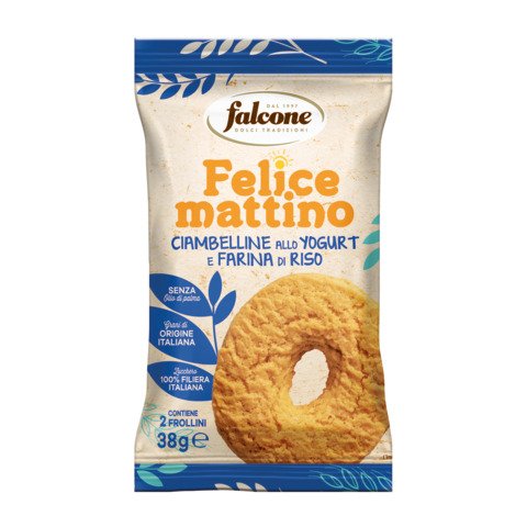 Ciambelline croccanti allo yogurt e farina di riso Falcone monoporzione da 35 g – conf. 44 pz – 01-0413