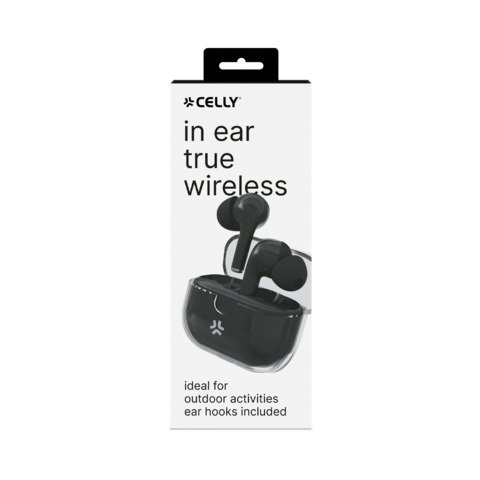 Auricolari True Wireless Celly Clear  – controlli touch – trasparente nero CLEARBK