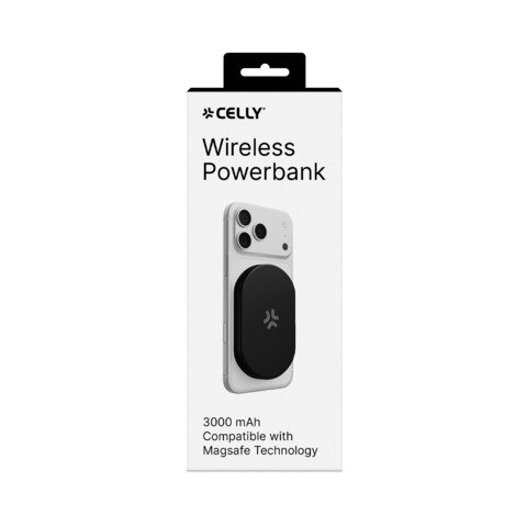 Powerbank magnetico Celly MagSafe 3.000 mAh 5W 1x USB-C – nero MAGPB3000BK