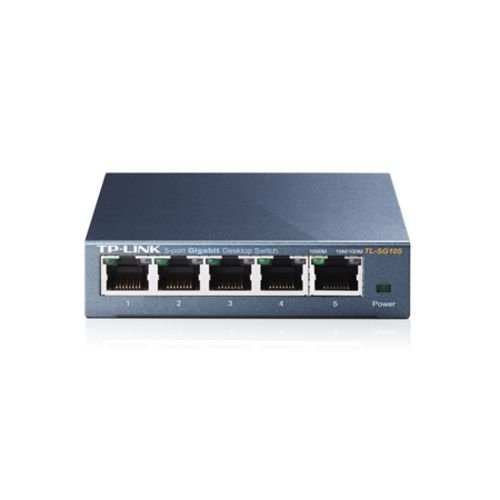 SWITCH TP-LINK TL-SG105 5P LAN METAL GIGABIT DESKTOP 10/100/1000Mbps RJ45 CASE METALLO - immagine 4