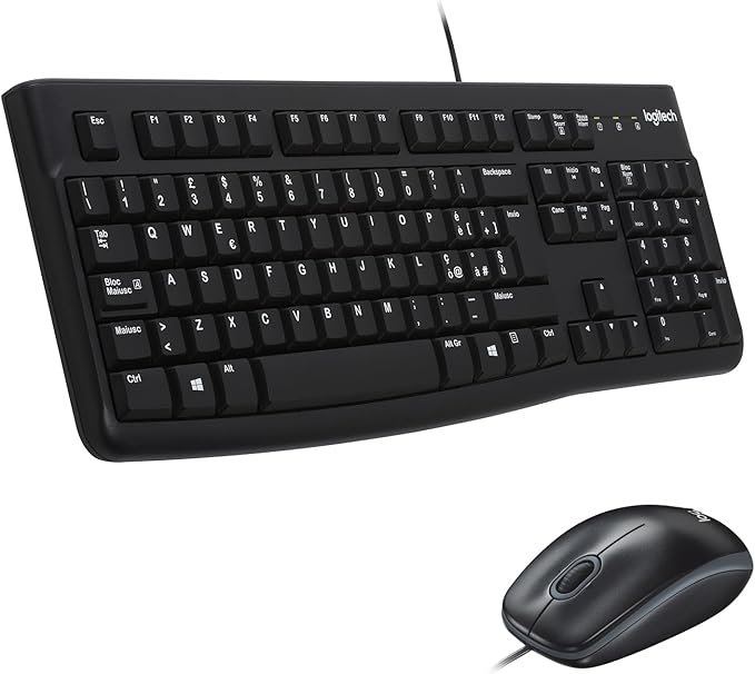 TASTIERA LOGITECH + MOUSE MK120 USB NERA – 3 TASTI Italian Layout 920-002543