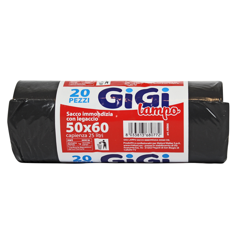 Sacchi Pattumiera 50×60 Nero In Rotolo 20 Pz