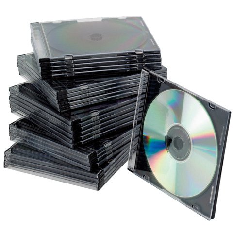 Porta CD/DVD Q-Connect Slim Case standard sp. 5 mm nero/trasparente conf. 25 pezzi – KF02210