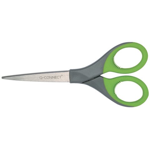 Forbici universali in blister Q-Connect Elite Softgrip grigio/verde 18 cm KF03986